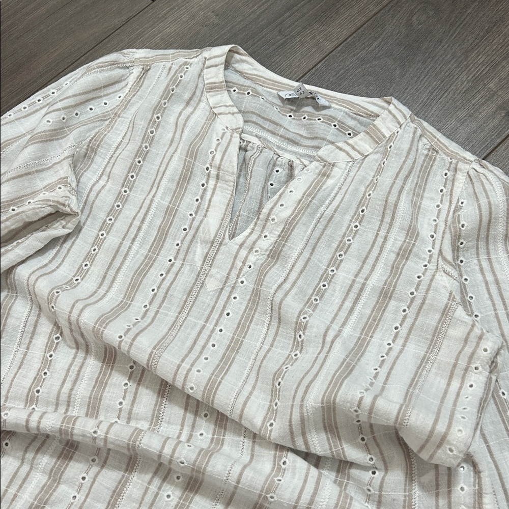 Next Petite Tunic with eyelets and tan stripes. Ideal for casual wear